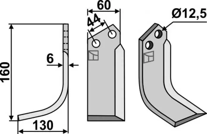 Fräsmesser 160x60mm, links